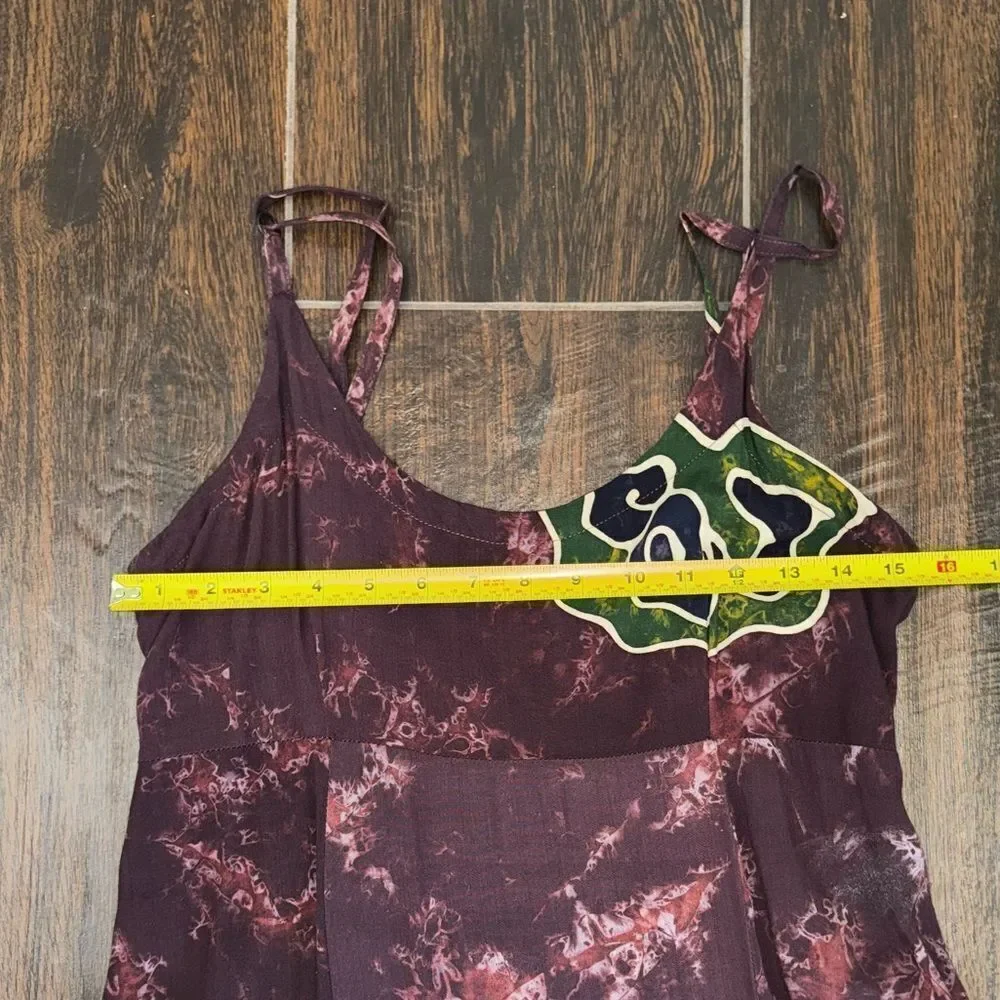 🌿 Gecko Batik Handmade Batik Sundress – Boho Island Style – Size M (Adj Straps)